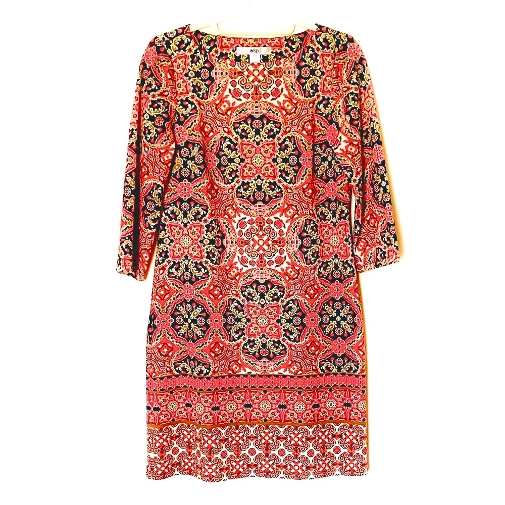 Colorful Dress with Three-Quarter Sleeves, Size 6